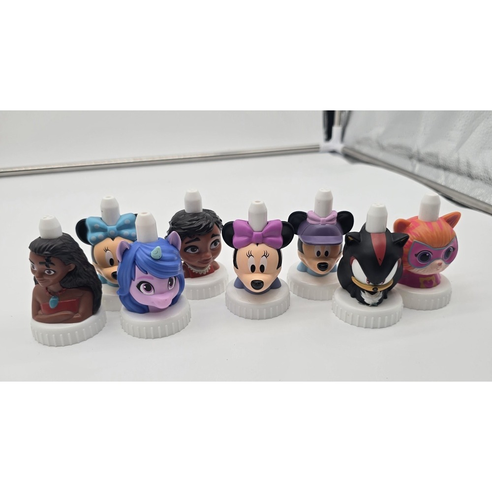 Good 2 Grow Lot 8 Juice Bottle Toppers Disney Characters‎ Mickey Minnie Pony